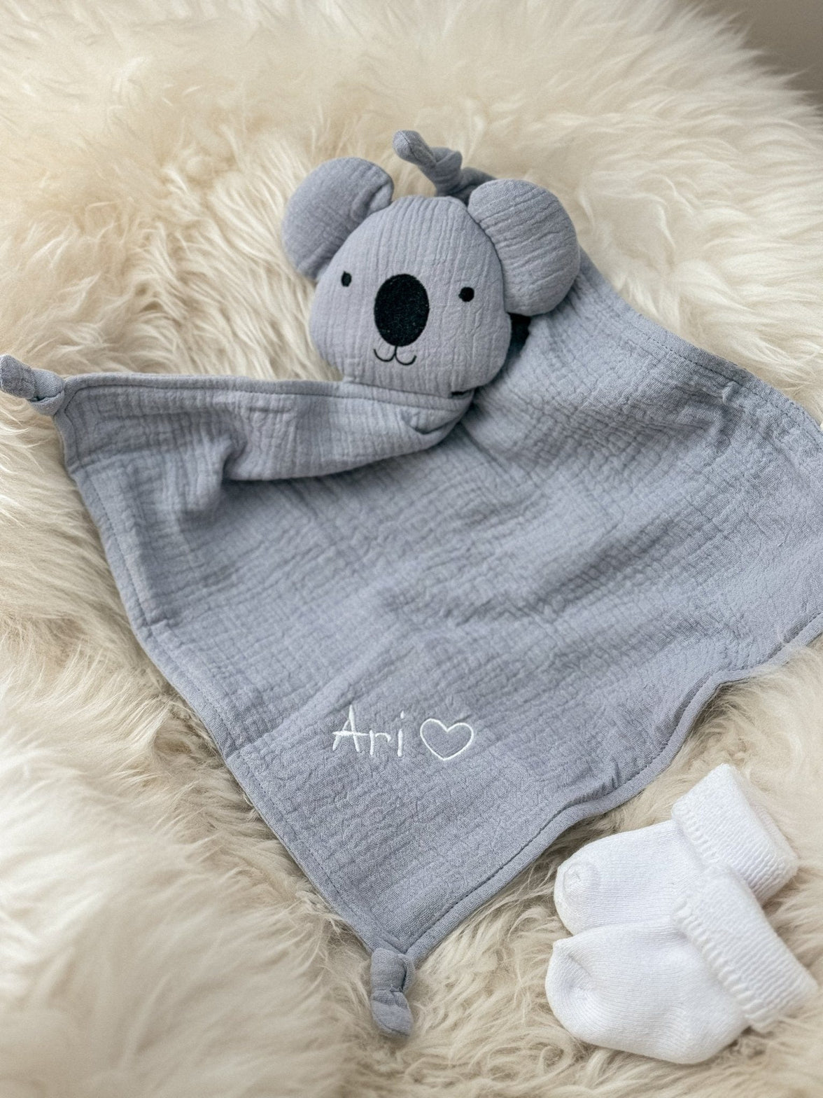 Koala Schmusetuch - Schnuffeltuch in grau