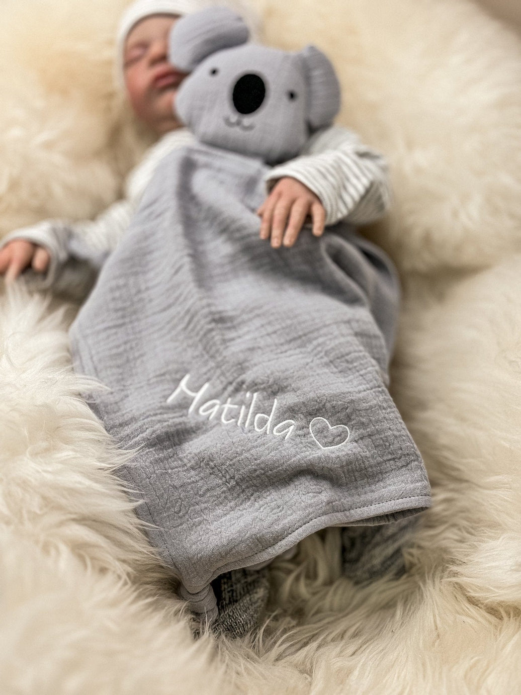 Schnuffeltuch / Schmusetuch Koala Grau -