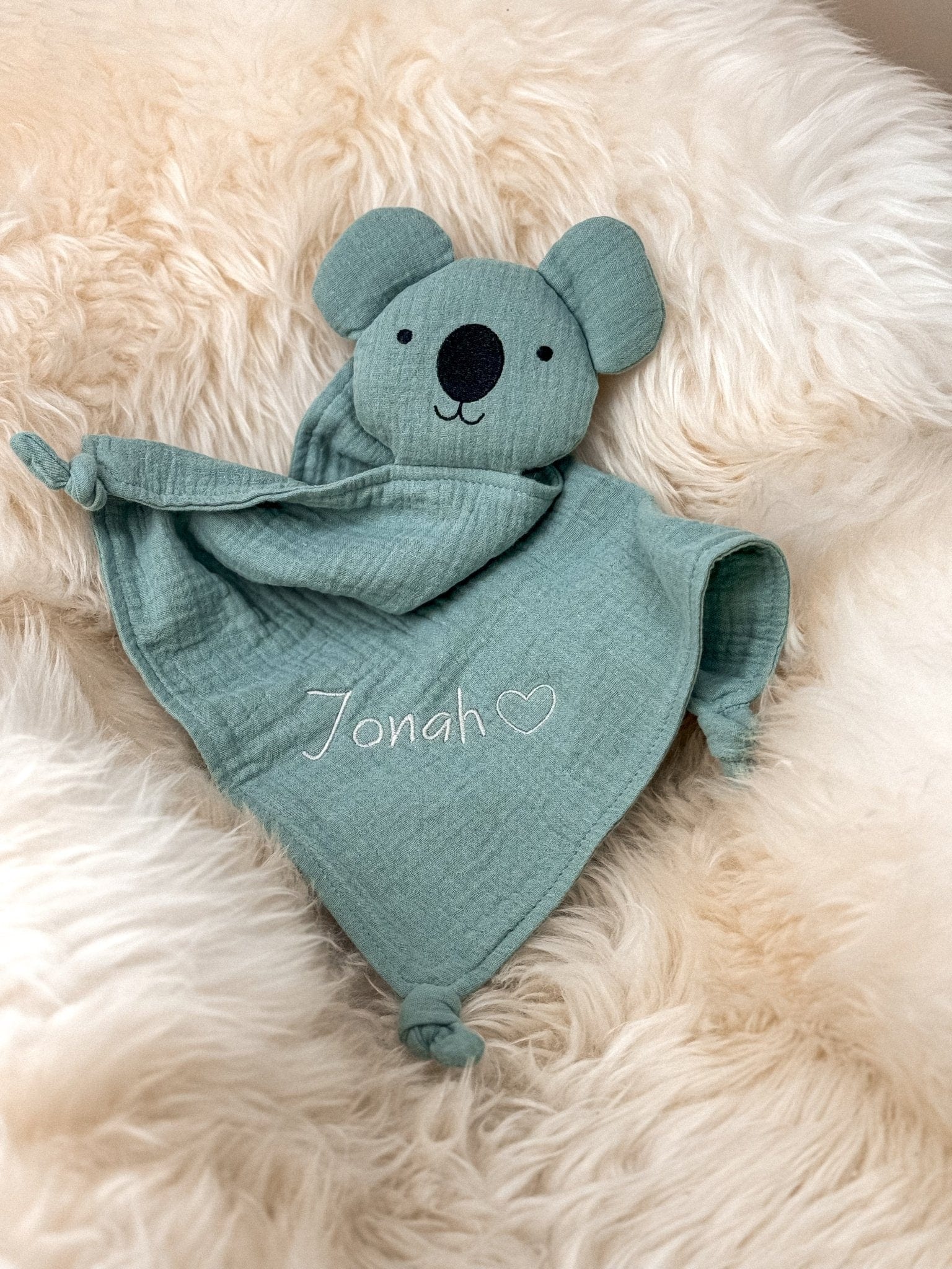 Lieblingsbegleiter aus Bio Musselin - Schnuffeltuch Schmusetuch