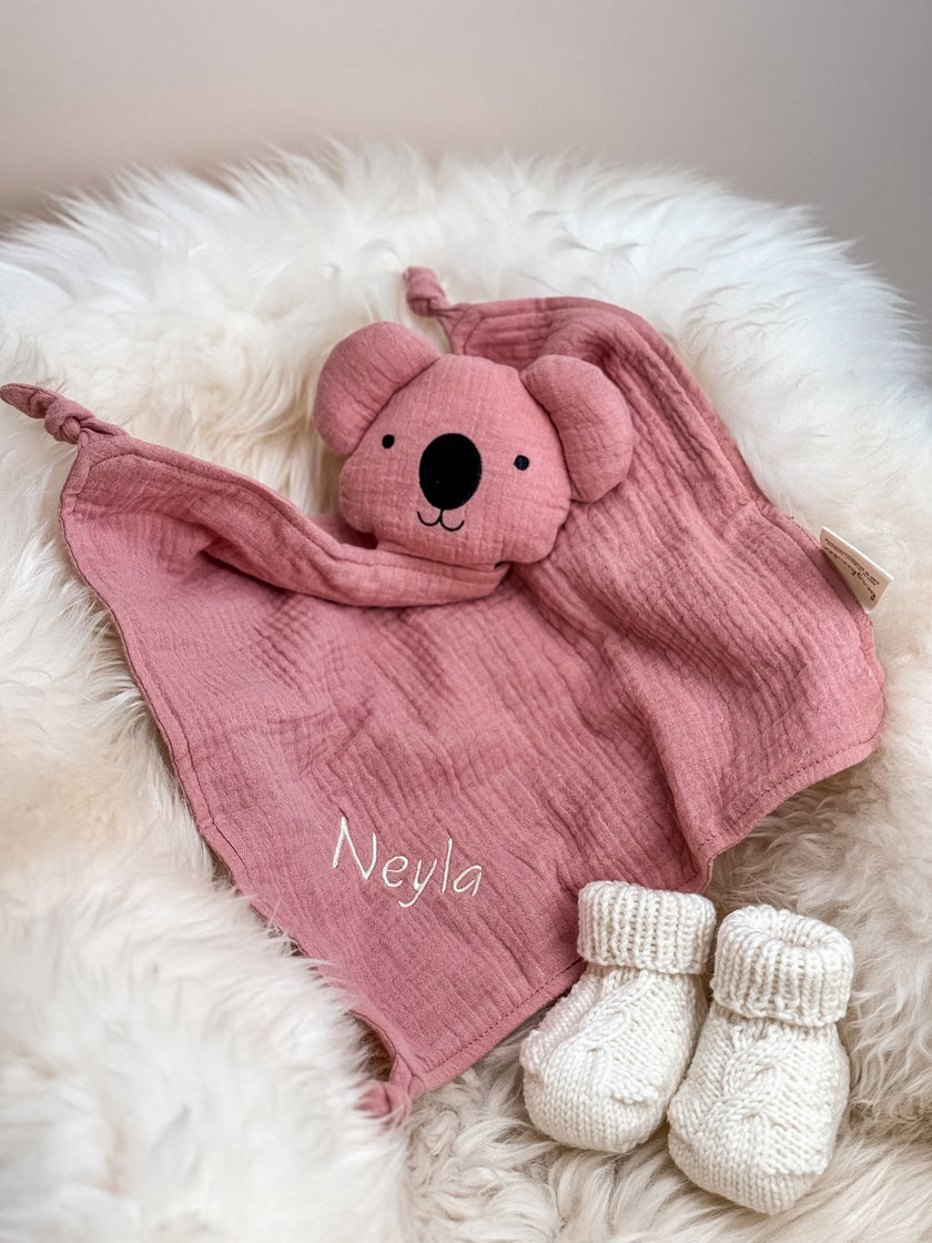 Schmusekoala Rosé - aus Bio Musselin - bergkindl