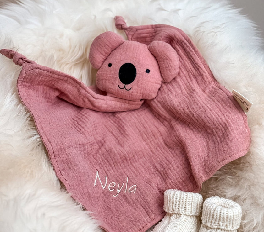 Schmusekoala Rosé - aus Bio Musselin - bergkindl