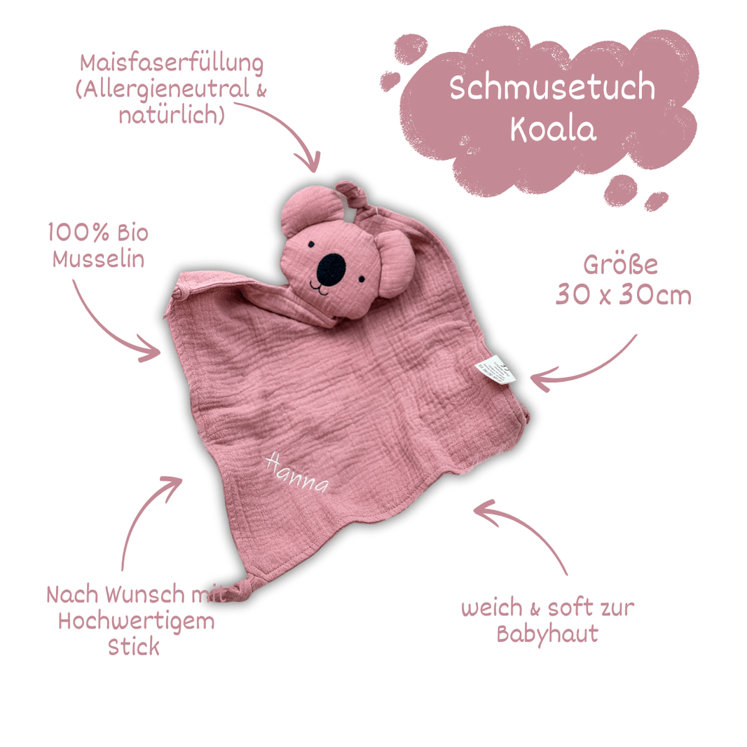 Schmusekoala Rosé - Dein kuscheliger Lieblingsbegleiter aus Bio Musselin - bergkindl