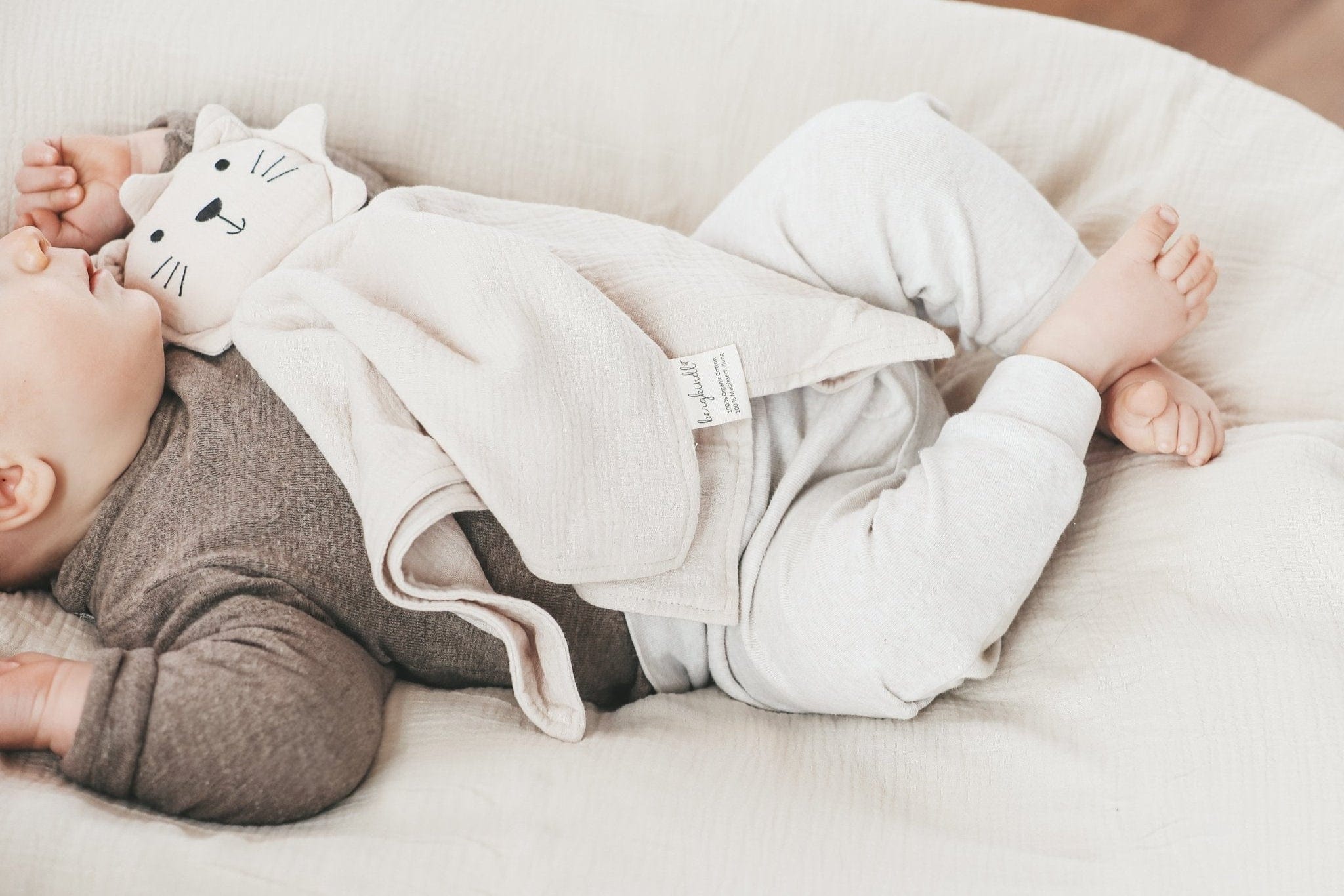 Schnuffeltuch / Schmusetuch Löwe Creme - bergkindl