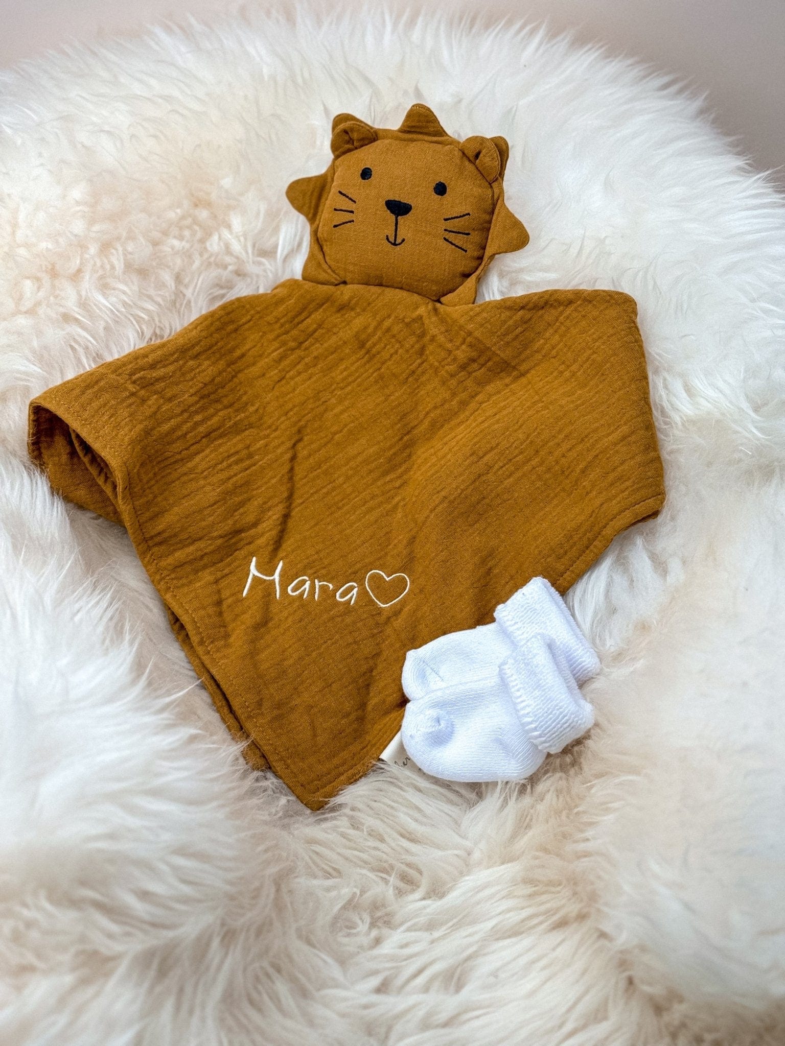 Schmusetuch - Schnuffeltuch in der Farbe Ocker