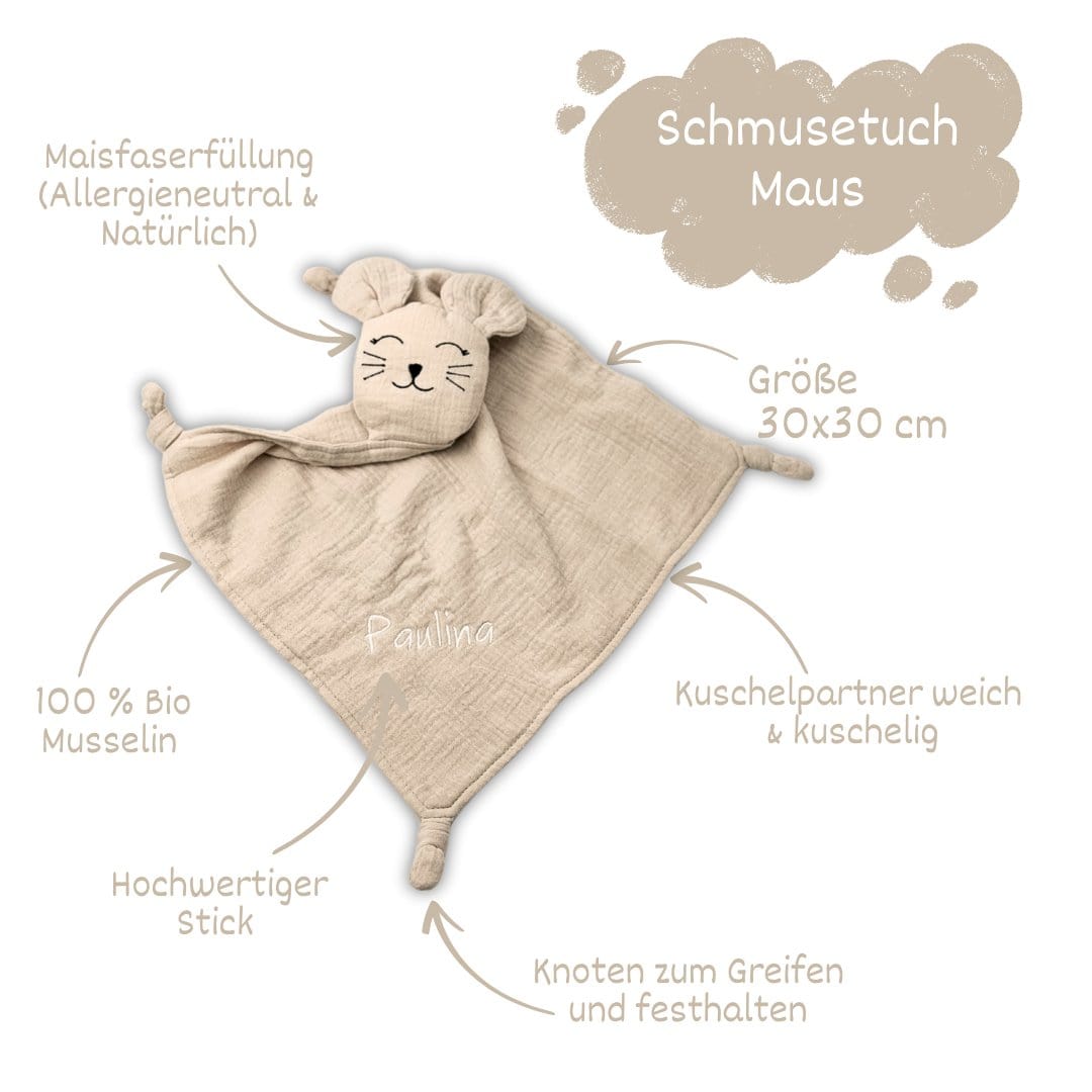 Schmusemaus creme - bergkindl - Schnuffeltuch / Schmusetuch