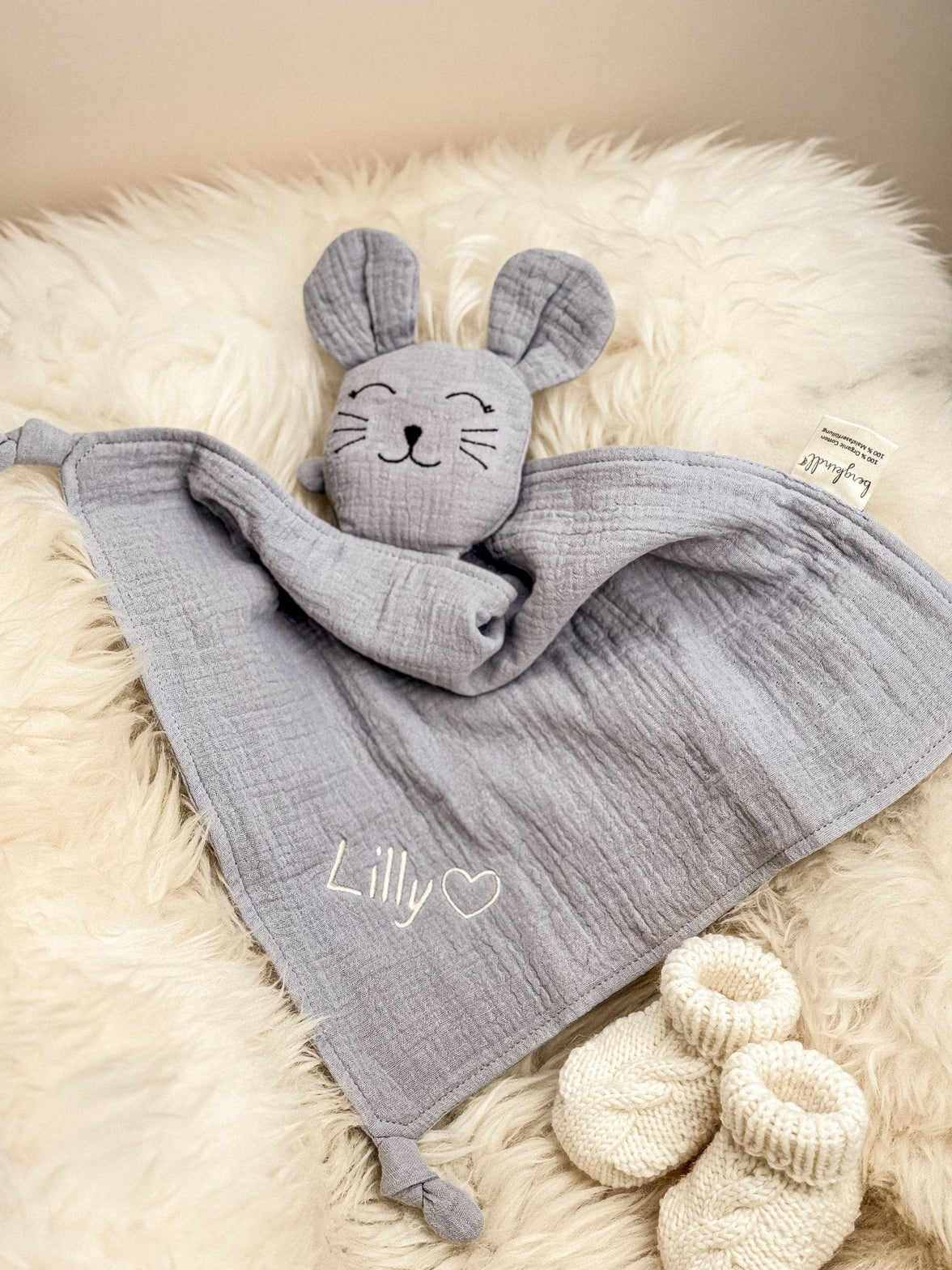 Schnuffeltuch Maus - Schmusetuch - bergkindl