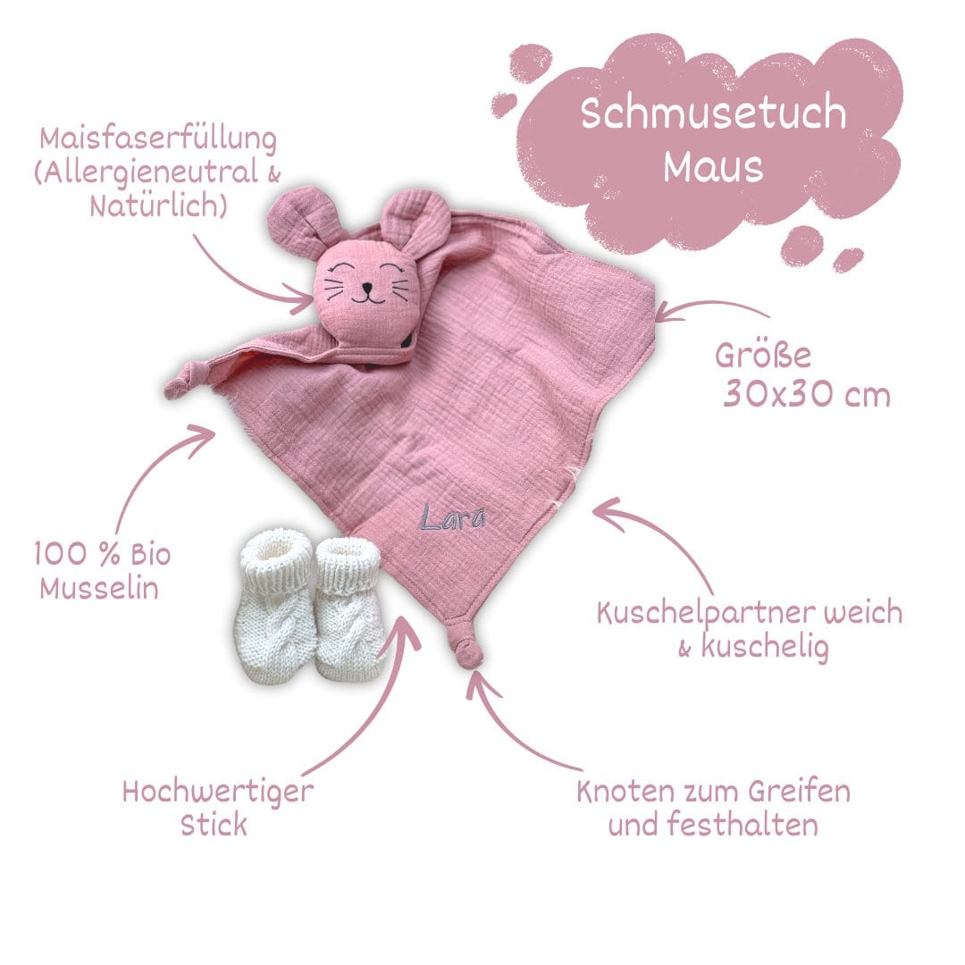 Schnuffeltuch / Schmusetuch Rosé - bergkindl