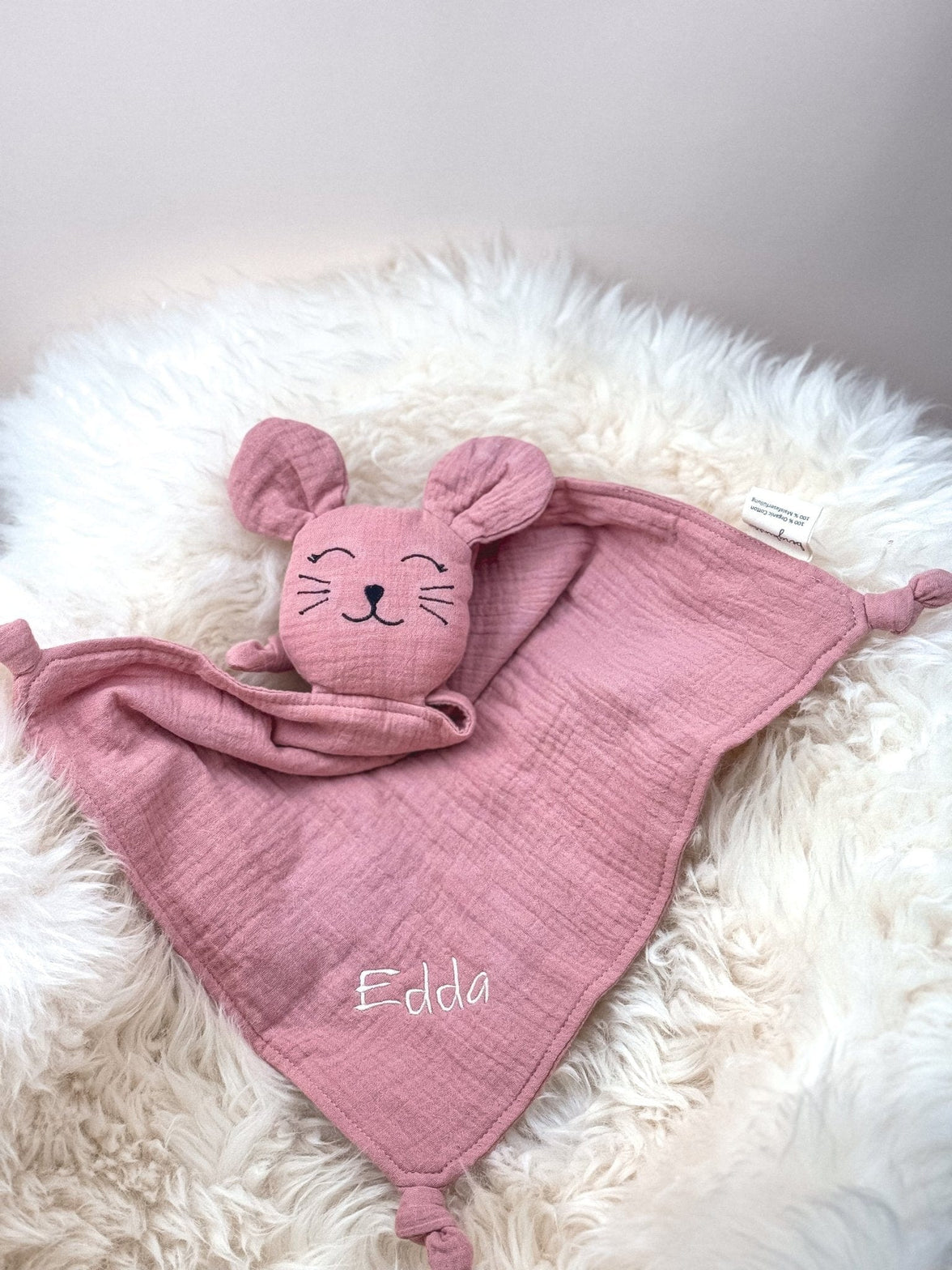 Schmusemaus Rosé - Schnuffeltuch / Schmusetuch