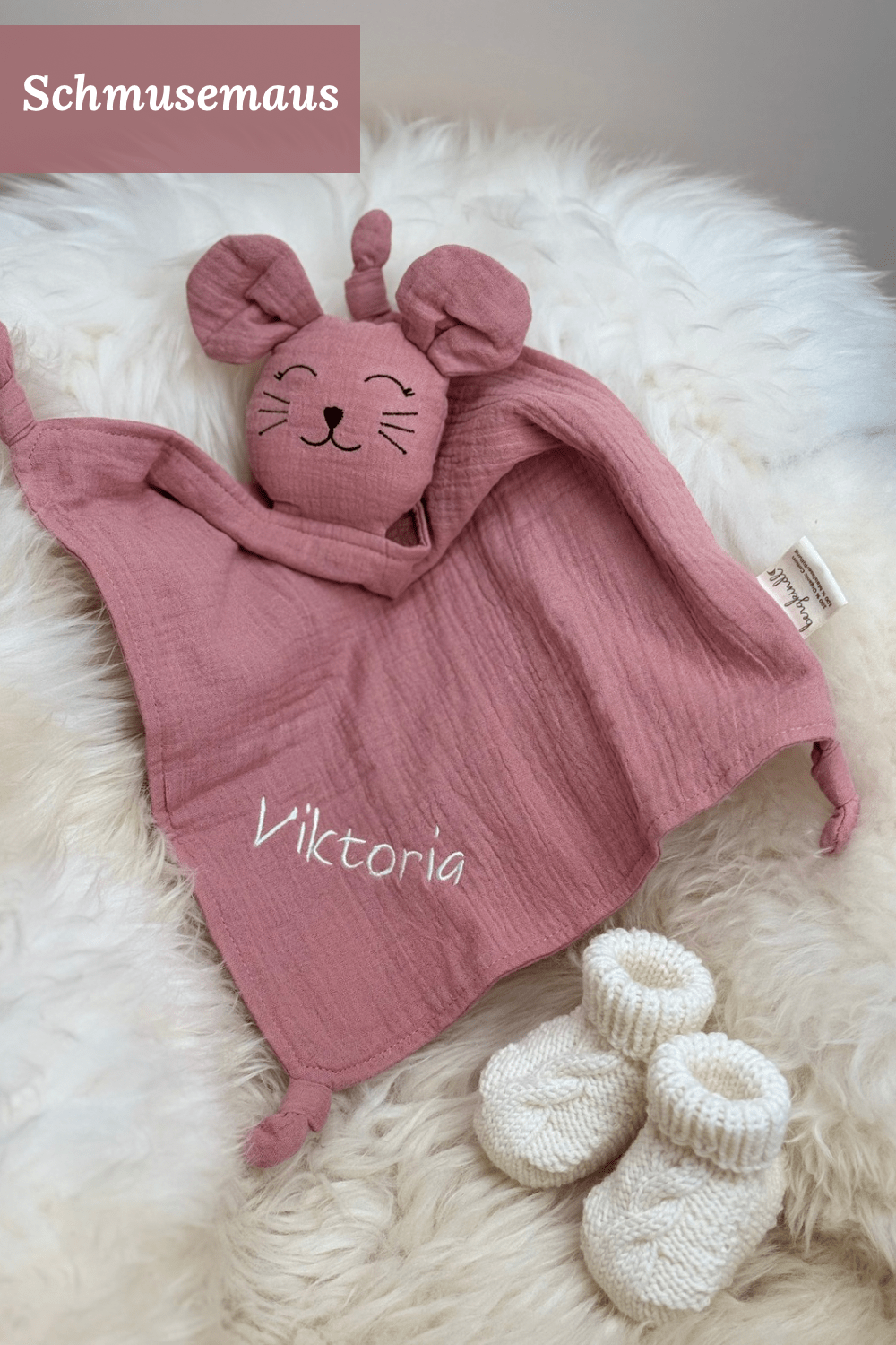 Schnuffeltuch / Schmusetuch Rosé - bergkindl