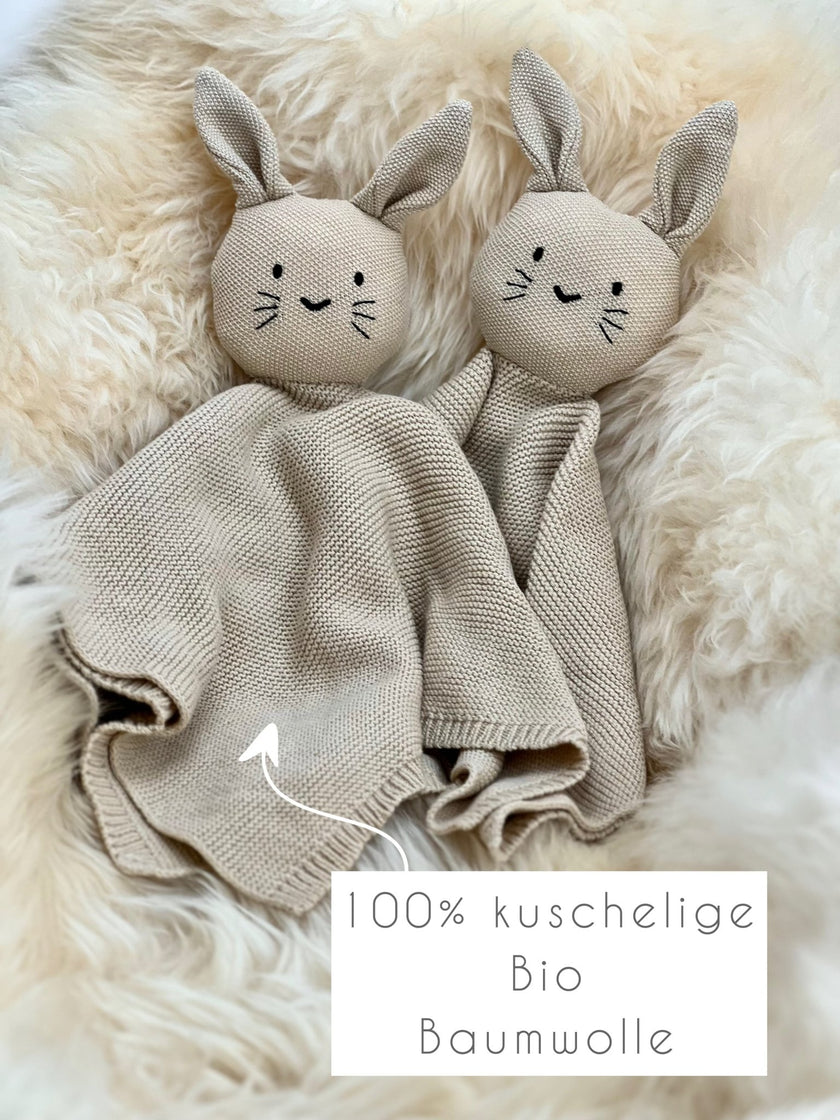 Schmusetuch Hase in Beige - bergkindl