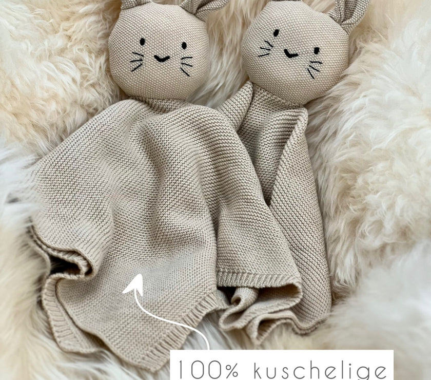 Schmusetuch Hase in Beige - bergkindl
