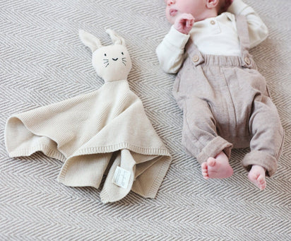 Schmusetuch / Schnuffeltuch Hase in Beige - bergkindl