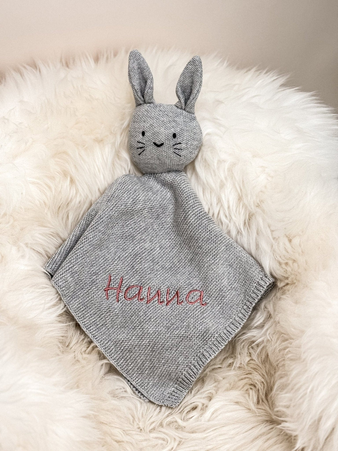 Schmusetuch Hase in Grau - bergkindl