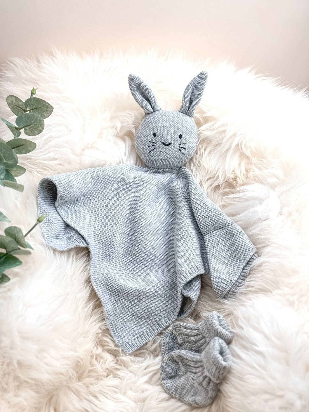 Schmusetuch Hase in Grau - bergkindl - Schnuffeltuch / Schmusetuch