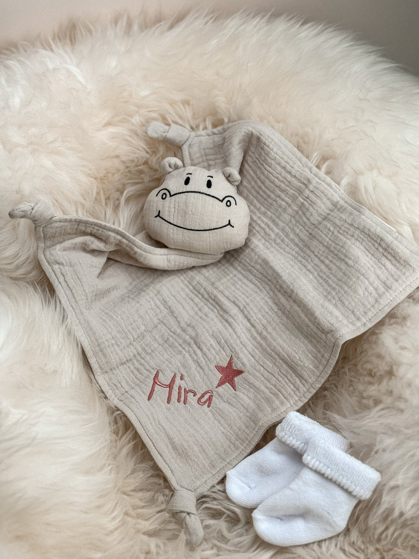 Schnuffeltuch Hippo Creme - bergkindl
