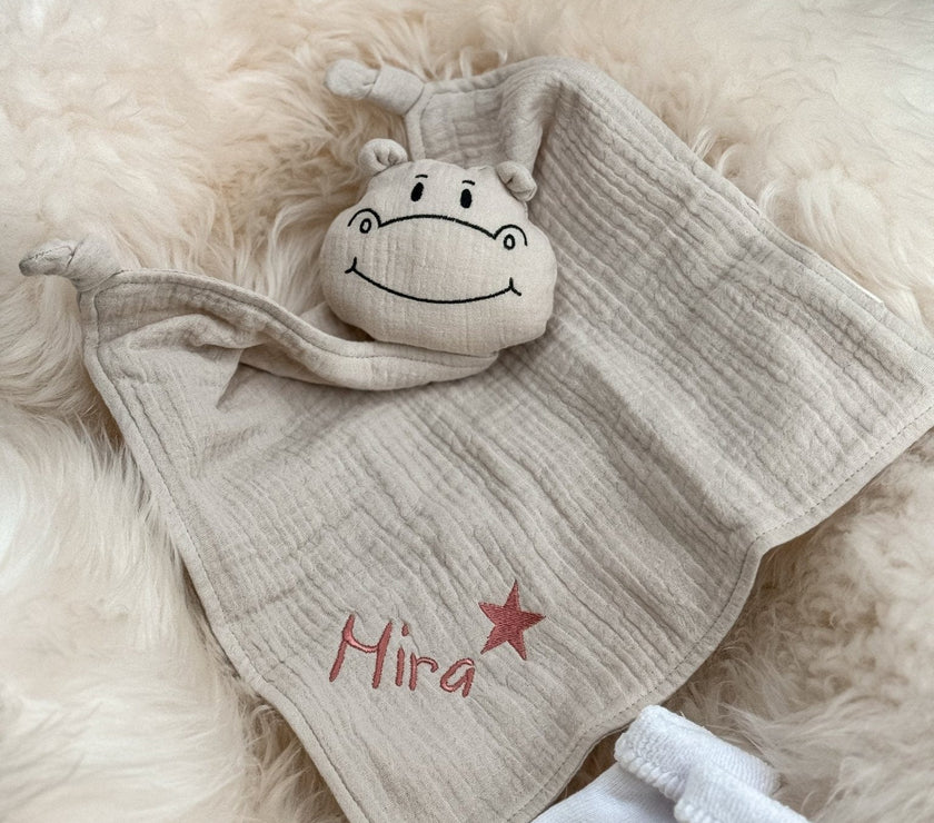 Schnuffeltuch Hippo Creme - bergkindl
