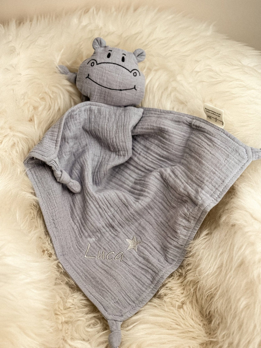 Schnuffeltuch Hippo grey - bergkindl