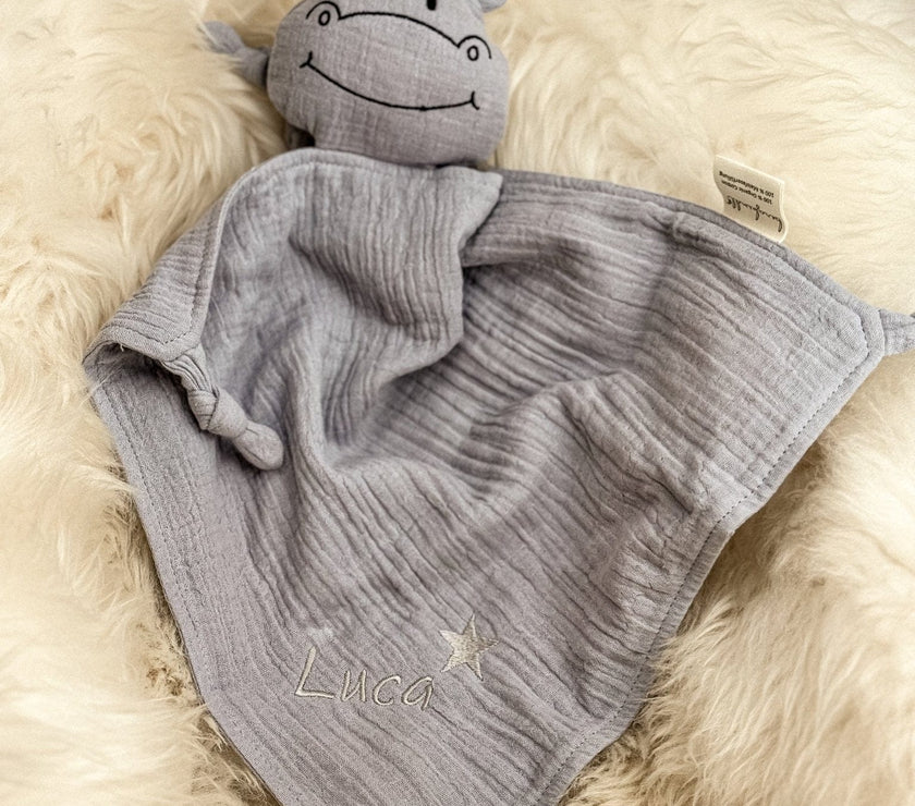 Schnuffeltuch Hippo grey - bergkindl