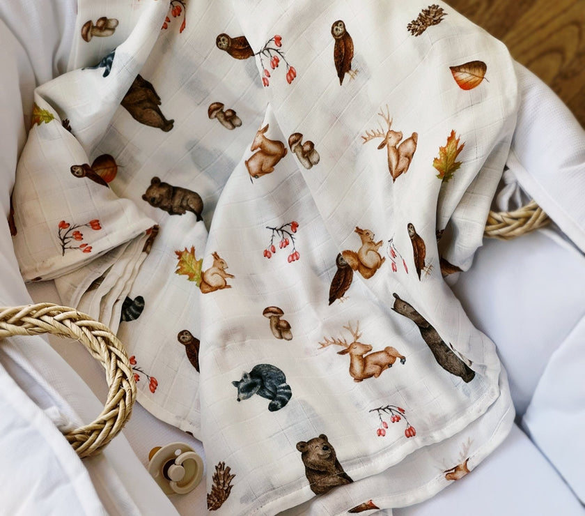 Wald Baby Musselintuch - Kuschelweich und Vielseitig - bergkindl