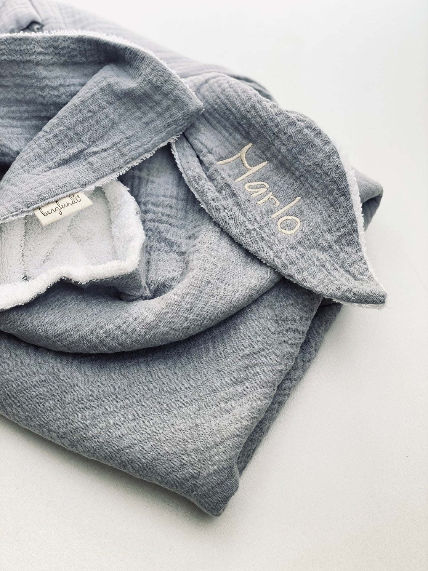Grey hooded towel