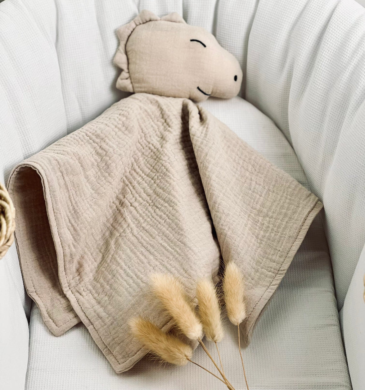 Dino Schmusetuch - Schnuffeltuch creme